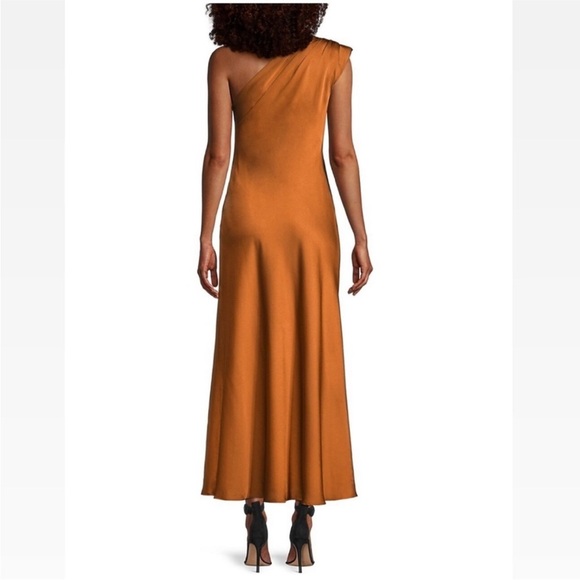 NWT FAME AND PARTNERS Antonia One Shoulder Rust Dress US 22 AU 26 EU 54 - Picture 3 of 10